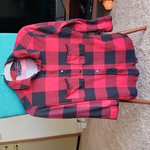 Medium Poly & Esther red and black flannel